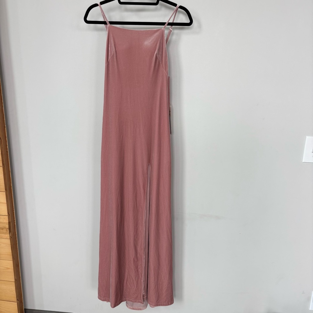 Revelry Steph Velvet Dress in Blush Size 0 NWT